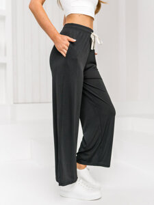 Pantaloni largi negri dame Bolf W7955