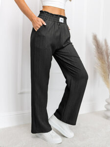 Pantaloni largi negri dame Bolf W7961