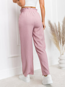 Pantaloni largi roz dame Bolf W7961