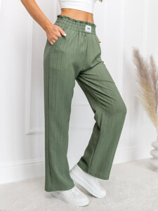 Pantaloni largi verzi dame Bolf W7961