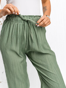 Pantaloni largi verzi dame Bolf W7970