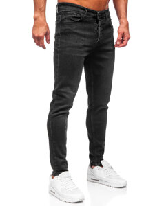 Pantaloni negri pentru bărbați, blugi slim fit Bolf 6131