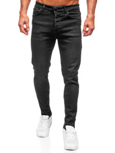 Pantaloni negri pentru bărbați, blugi slim fit Bolf 6131