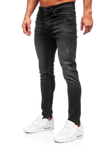 Pantaloni negri pentru bărbați, blugi slim fit Bolf 6161