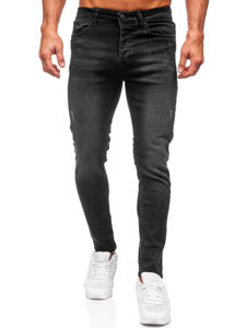 Pantaloni negri pentru bărbați, blugi slim fit Bolf 6161