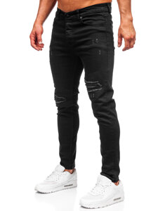 Pantaloni negri pentru bărbați, blugi slim fit Bolf 6382