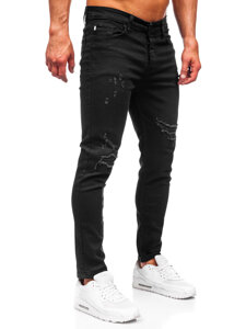 Pantaloni negri pentru bărbați, blugi slim fit Bolf 6382