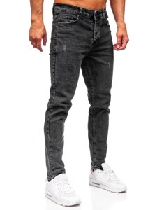 Pantaloni negri pentru bărbați, blugi slim fit Bolf 6488