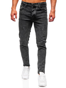 Pantaloni negri pentru bărbați, blugi slim fit Bolf 6497