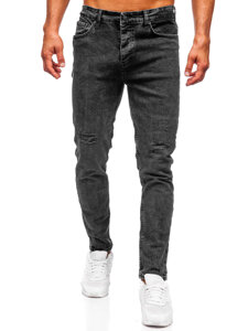 Pantaloni negri pentru bărbați, blugi slim fit Bolf 6499