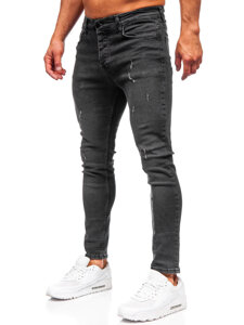 Pantaloni negri pentru bărbați, blugi slim fit Bolf 6513