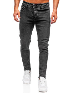 Pantaloni negri pentru bărbați, blugi slim fit Bolf 6519