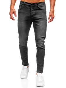 Pantaloni negri pentru bărbați, blugi slim fit Bolf 6523