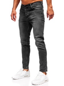 Pantaloni negri pentru bărbați, blugi slim fit Bolf 6523