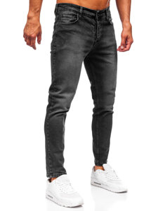 Pantaloni negri pentru bărbați, blugi slim fit Bolf 6523