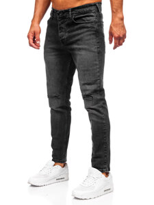 Pantaloni negri pentru bărbați, blugi slim fit Bolf 6526