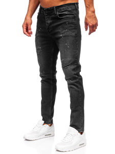 Pantaloni negri pentru bărbați, blugi slim fit Bolf 6530