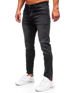 Pantaloni negri pentru bărbați, blugi slim fit Bolf 6687