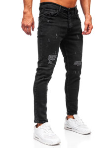 Pantaloni negri pentru bărbați, blugi slim fit Bolf 6853