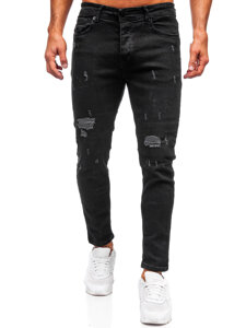 Pantaloni negri pentru bărbați, blugi slim fit Bolf 6853