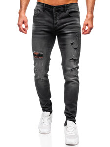 Pantaloni negri pentru bărbați, blugi slim fit Bolf MP0020N