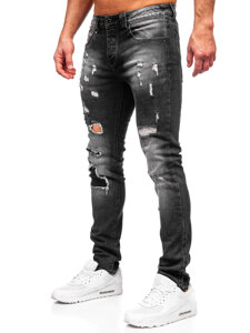 Pantaloni negri pentru bărbați, blugi slim fit Bolf MP0089N