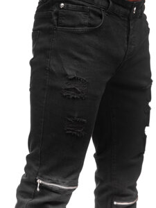 Pantaloni negri pentru bărbați, blugi slim fit Bolf MP0117N