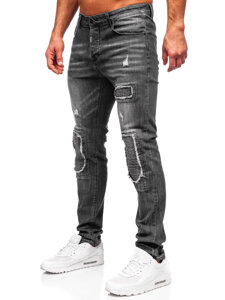 Pantaloni negri pentru bărbați, blugi slim fit Bolf MP0137N