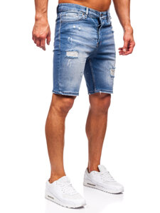 Pantaloni scurți albaștri din denim pentru bărbați Bolf 0367