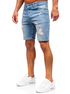 Pantaloni scurți albaștri din denim pentru bărbați Bolf 0464