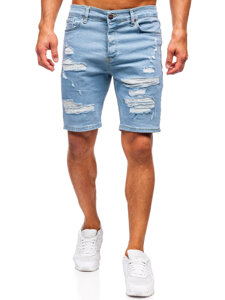 Pantaloni scurți albaștri din denim pentru bărbați Bolf 0760