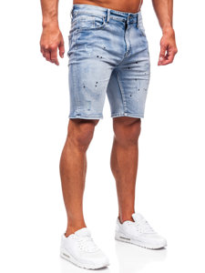 Pantaloni scurți albaștri din denim pentru bărbați Bolf MP0262BC