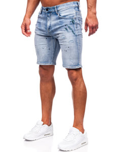 Pantaloni scurți albaștri din denim pentru bărbați Bolf MP0262BC