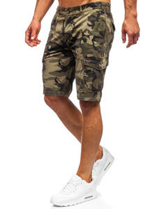 Pantaloni scurți cargo de camuflaj kaki pentru bărbați Bolf 6713