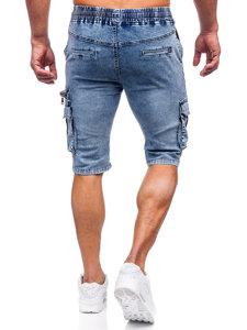 Pantaloni scurți cargo din denim albaștri pentru bărbați Bolf HY816