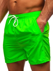 Pantaloni scurți de baie verde-neon Bolf XL019