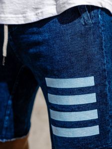 Pantaloni scurți denim bărbați bleumarin Bolf EX02