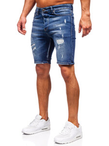 Pantaloni scurți din denim bleumarin pentru bărbați Bolf 0368