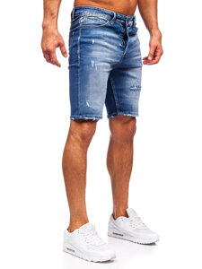 Pantaloni scurți din denim bleumarin pentru bărbați Bolf 0369