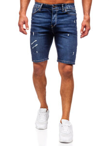 Pantaloni scurți din denim bleumarin pentru bărbați Bolf 0438