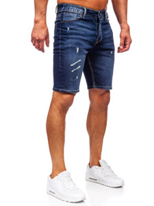 Pantaloni scurți din denim bleumarin pentru bărbați Bolf 0438