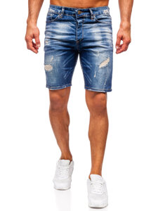 Pantaloni scurți din denim bleumarin pentru bărbați Bolf 0582