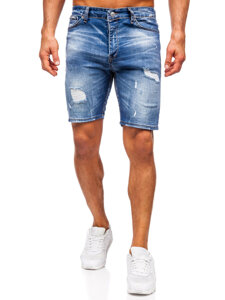 Pantaloni scurți din denim bleumarin pentru bărbați Bolf 0596