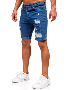 Pantaloni scurți din denim bleumarin pentru bărbați Bolf 0790