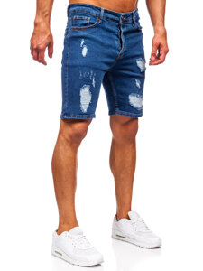 Pantaloni scurți din denim bleumarin pentru bărbați Bolf 0790