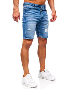 Pantaloni scurți din denim pentru bărbați bleumarin Bolf 0476