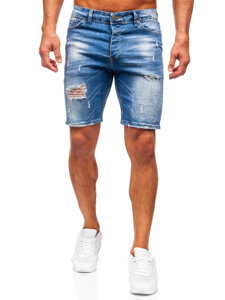 Pantaloni scurți din denim pentru bărbați bleumarin Bolf 0584