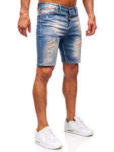 Pantaloni scurți din denim pentru bărbați bleumarin Bolf 0585