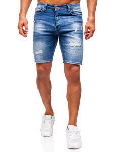 Pantaloni scurți din denim pentru bărbați bleumarin Bolf 0592