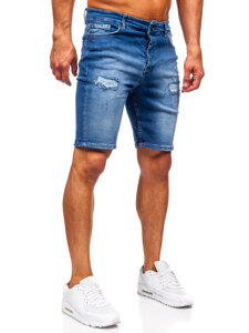 Pantaloni scurți din denim pentru bărbați bleumarin Bolf 0727